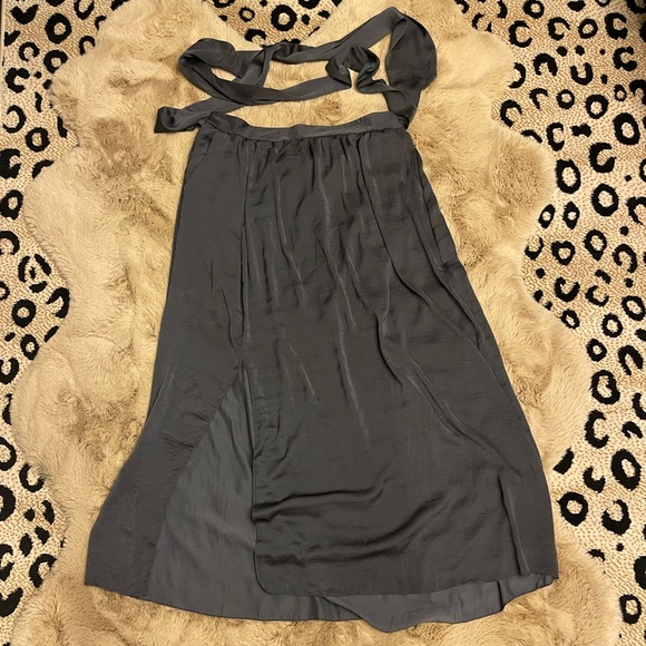 Grey Shiny Maxi Skirt - Picture 1 of 11